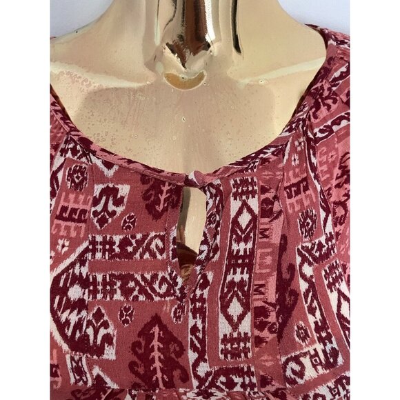 LUCKY BRAND Aztec Floral BOHO Western Blouse Cottagecore XS Heritage Classic - Picture 4 of 7